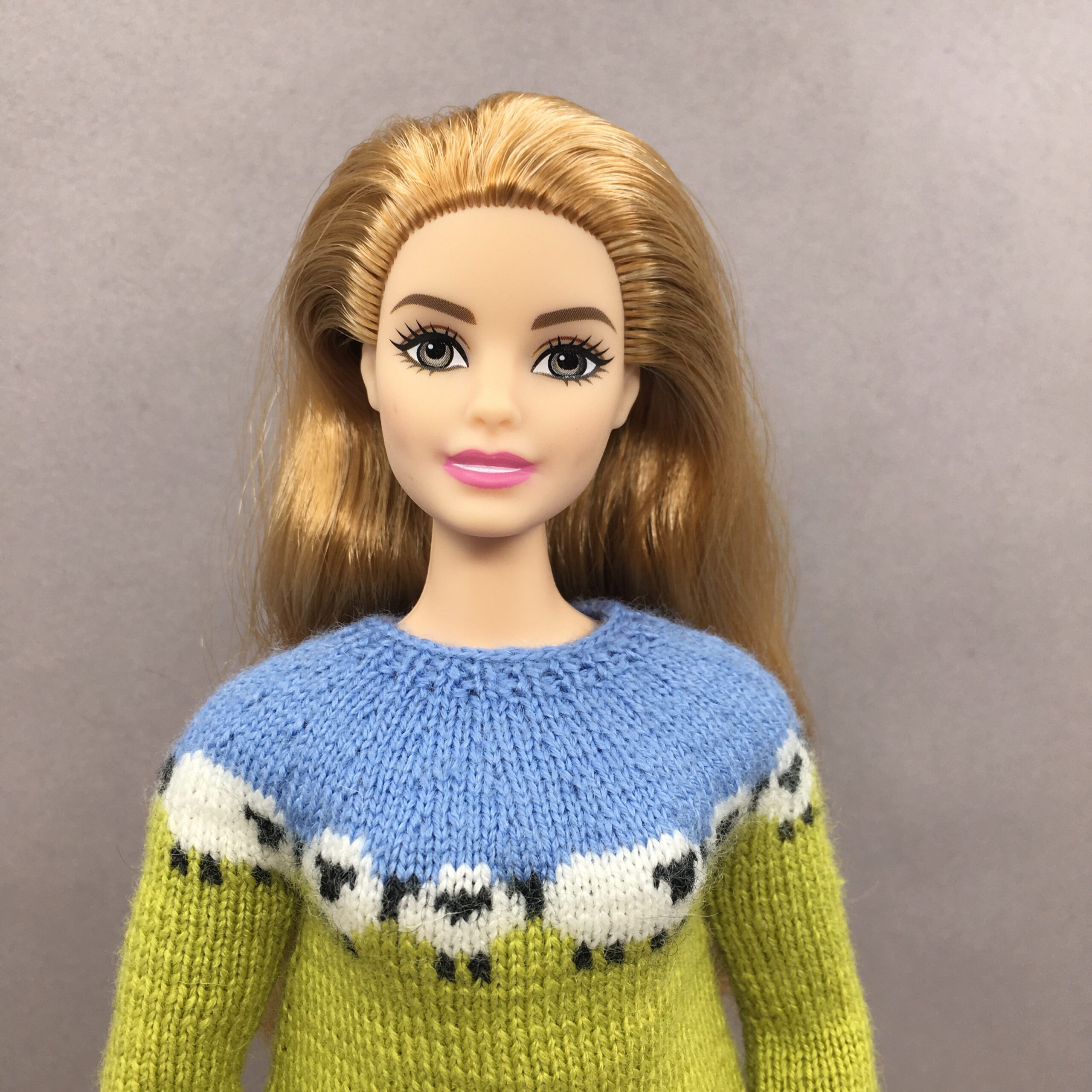 МК. Джемпер «Овечки» для Барби-пышки — изображение 4