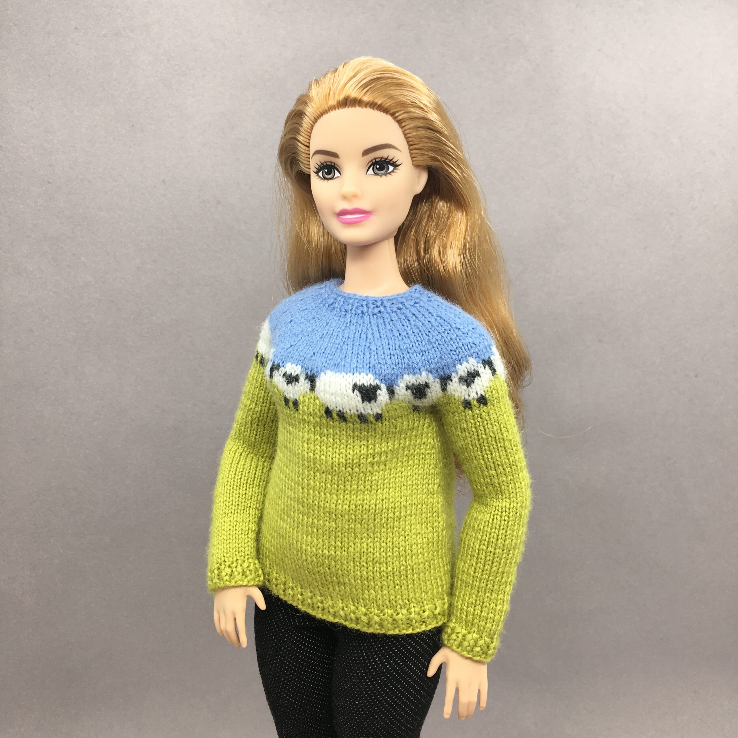 МК. Джемпер «Овечки» для Барби-пышки — изображение 5