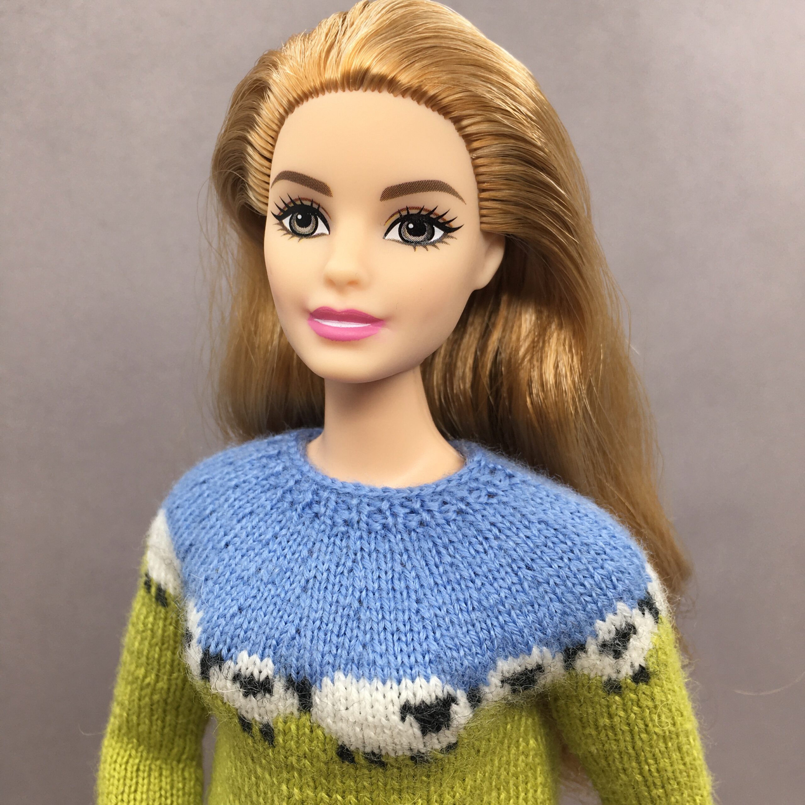 МК. Джемпер «Овечки» для Барби-пышки — изображение 6