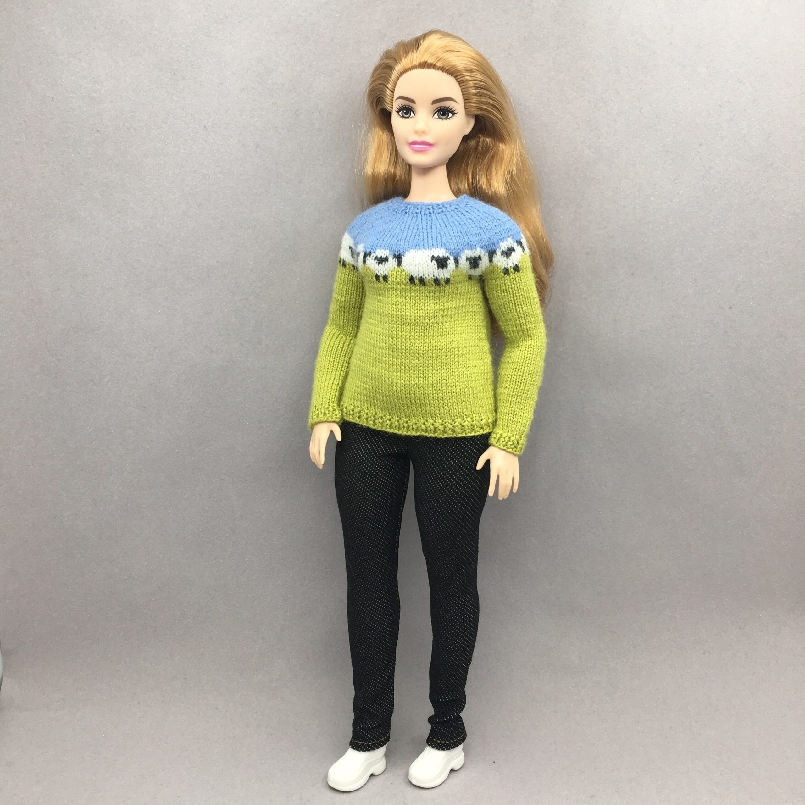 МК. Джемпер «Овечки» для Барби-пышки — изображение 7