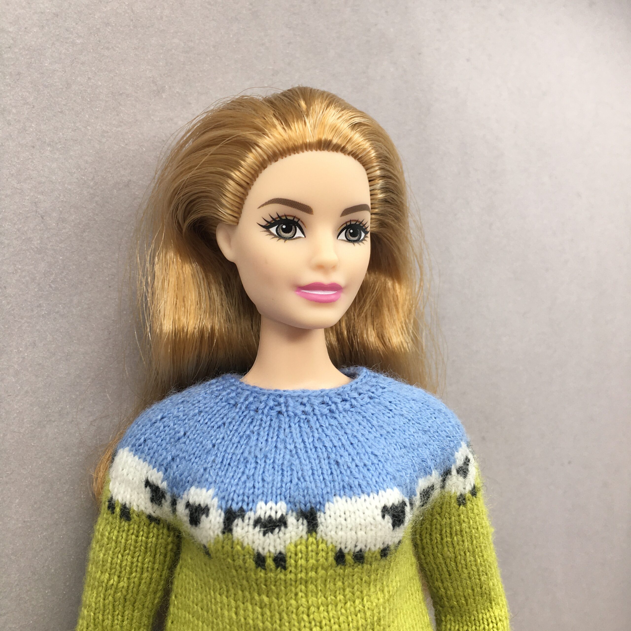 МК. Джемпер «Овечки» для Барби-пышки — изображение 9