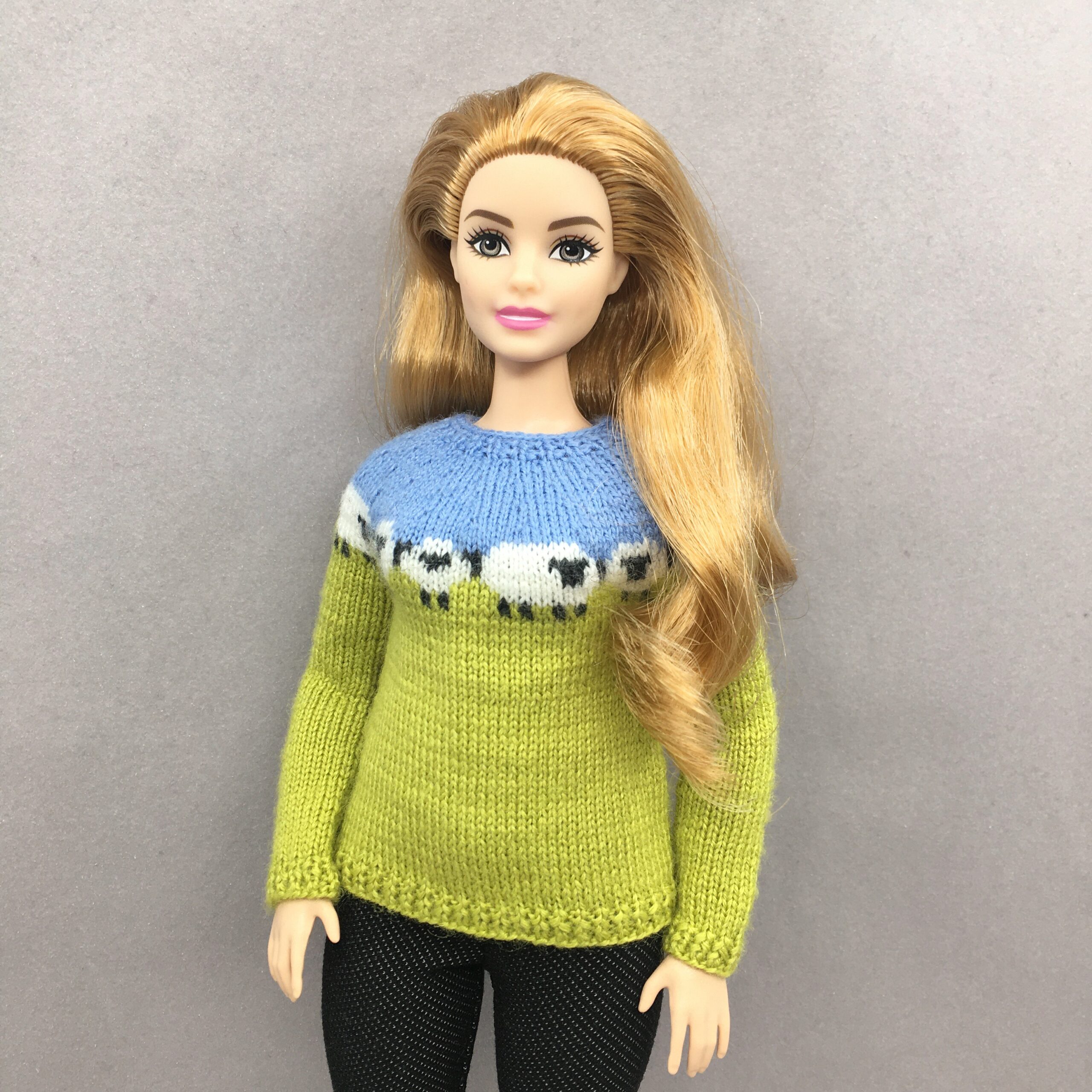 МК. Джемпер «Овечки» для Барби-пышки — изображение 10
