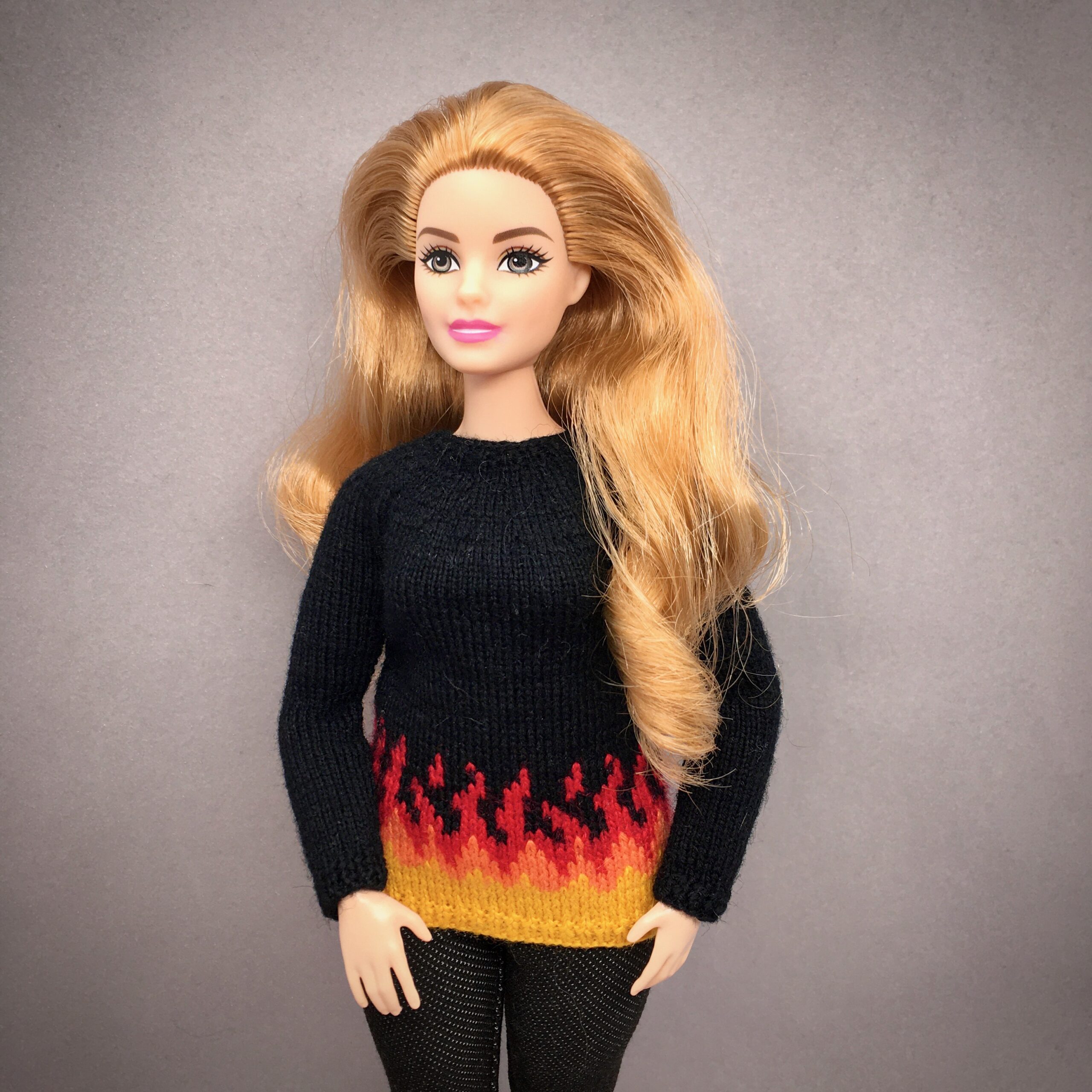 МК. Джемпер «Пламя» для Барби-пышки — изображение 2