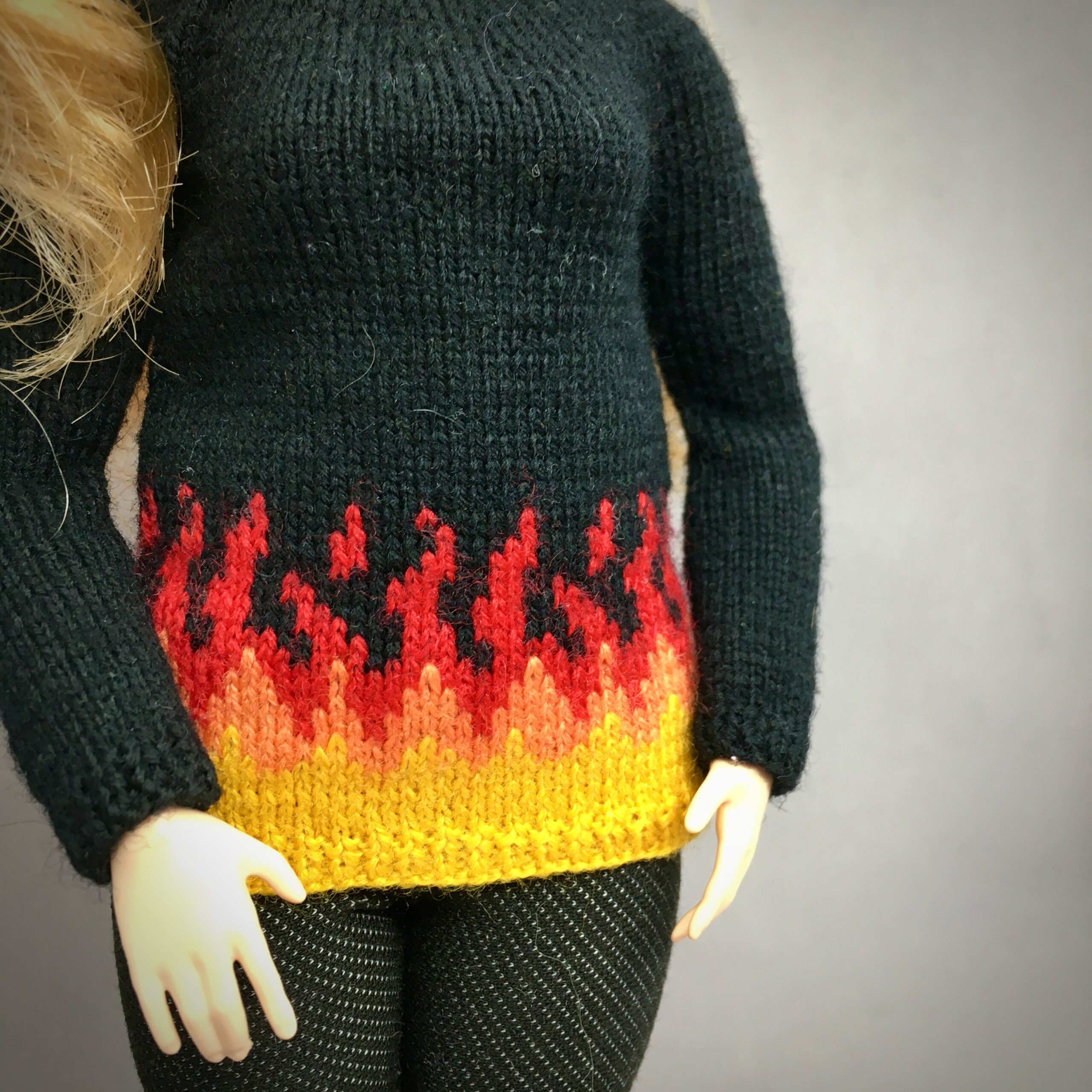 МК. Джемпер «Пламя» для Барби-пышки — изображение 5