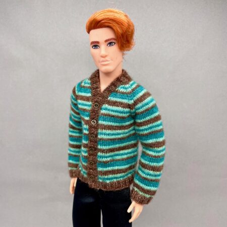 МК. Классический кардиган в полоску для Кена