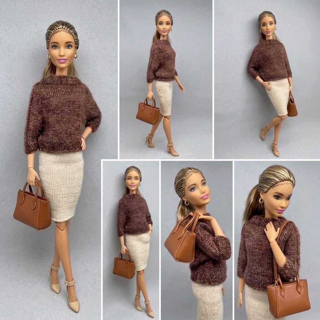 МК. Свитер-пончо и юбка-карандаш для Барби. — изображение 2
