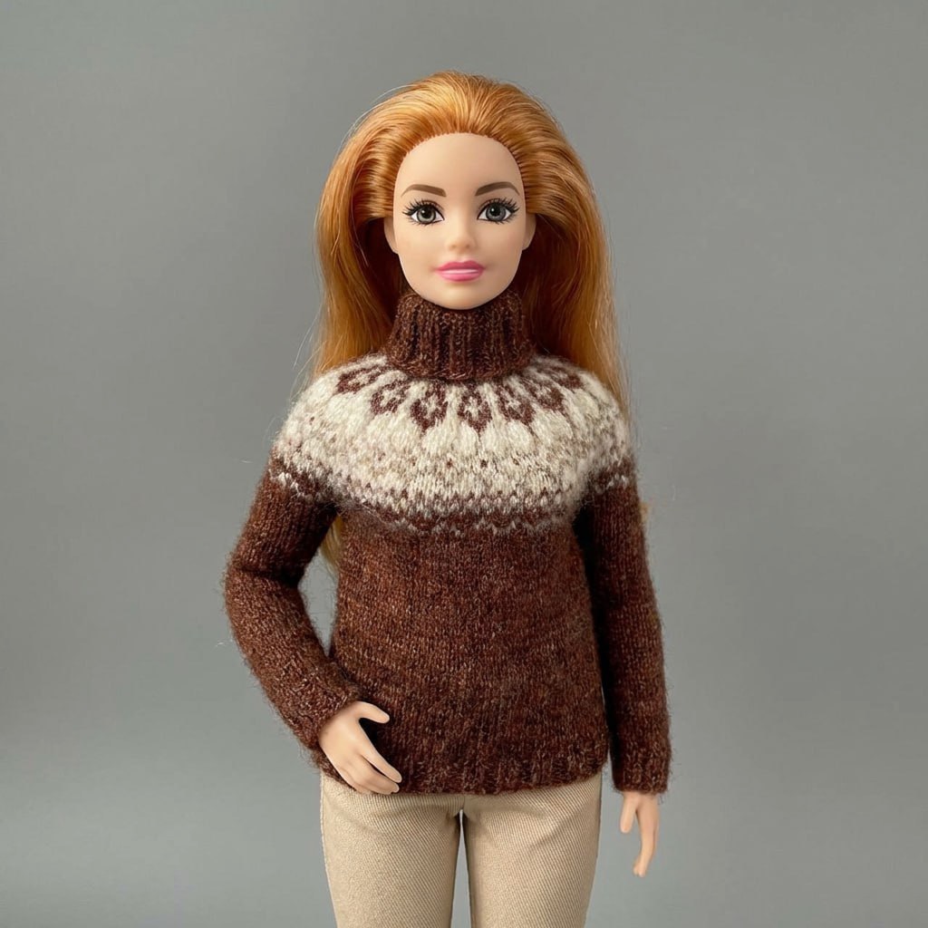 МК. Свитер «Норвежский» для Барби‐пышки