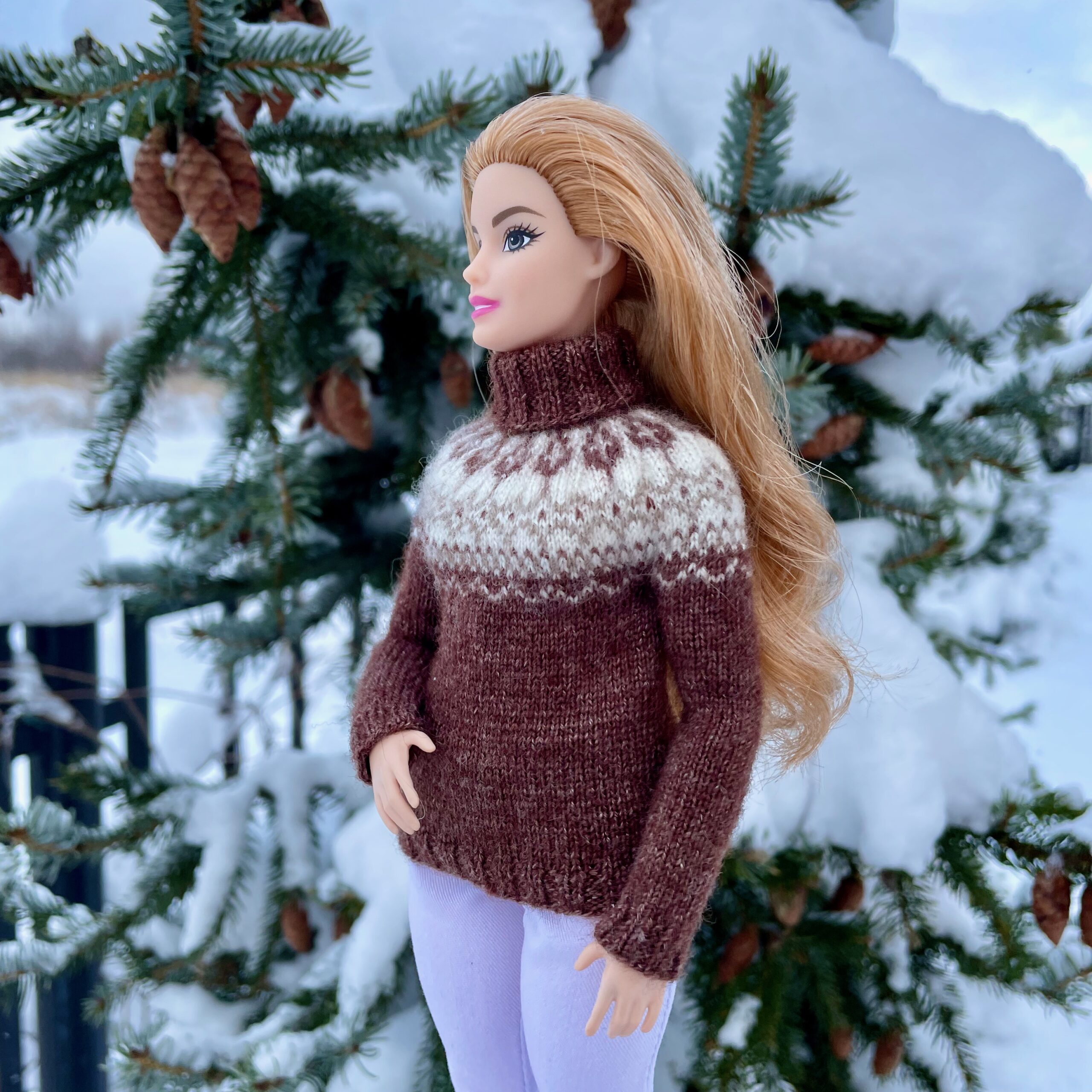 МК. Свитер «Норвежский» для Барби‐пышки — изображение 4