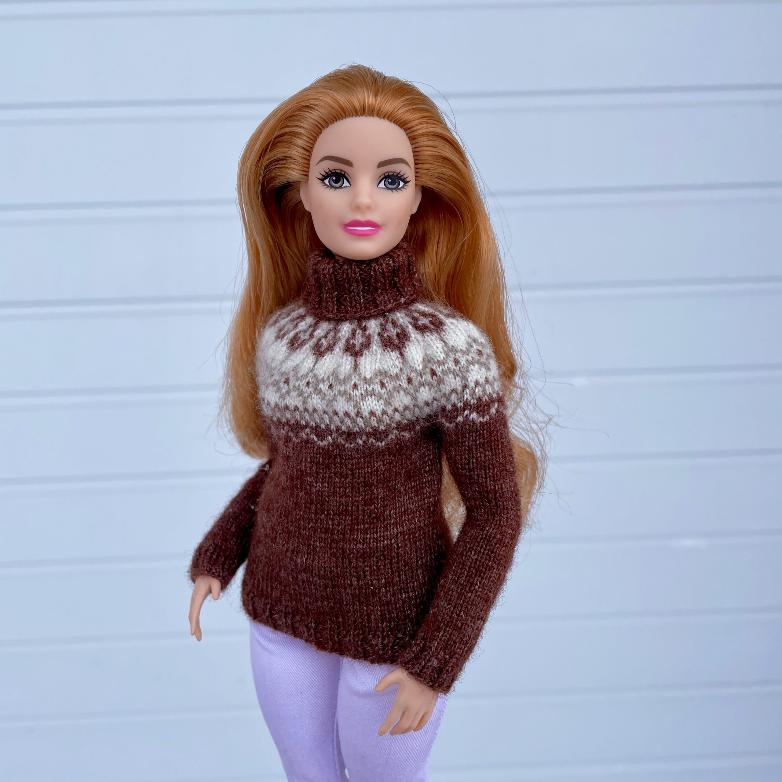 МК. Свитер «Норвежский» для Барби‐пышки — изображение 6