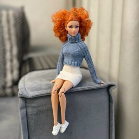 МК. Кроп-свитер и юбка "Регата" для стандартной Барби.