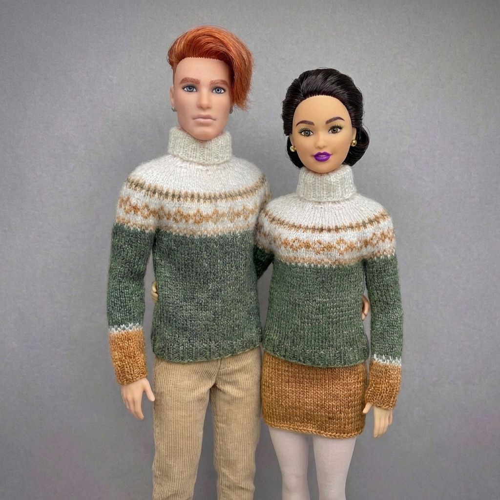 МК. Джемперы "Оникс" в стиле Family Look для Барби и Кена