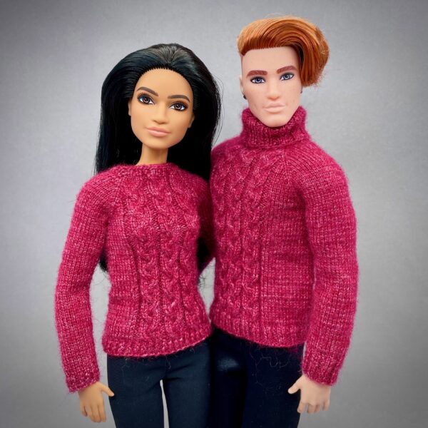 МК. Джемперы «Февраль» в стиле Family Look для Барби и Кена