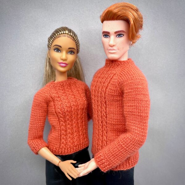 МК. Джемперы «Замочки» в стиле Family Look для Барби и Кена