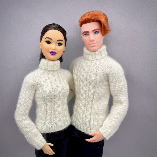 МК. Джемперы «Морозное утро» в стиле Family Look для Барби и Кена