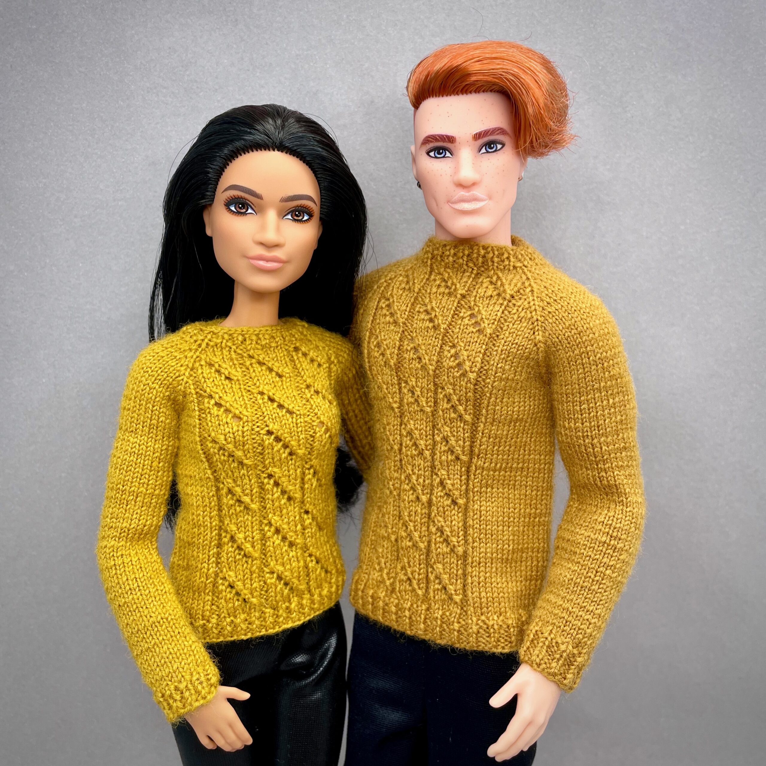 МК. Джемперы «Геометрия» в стиле Family Look для Барби и Кена